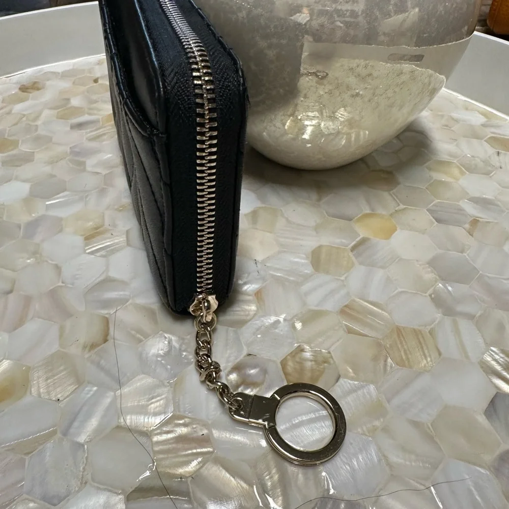 Gorgeous Kate Spade Quilted Black Leather Handbag And Matching Wallet!